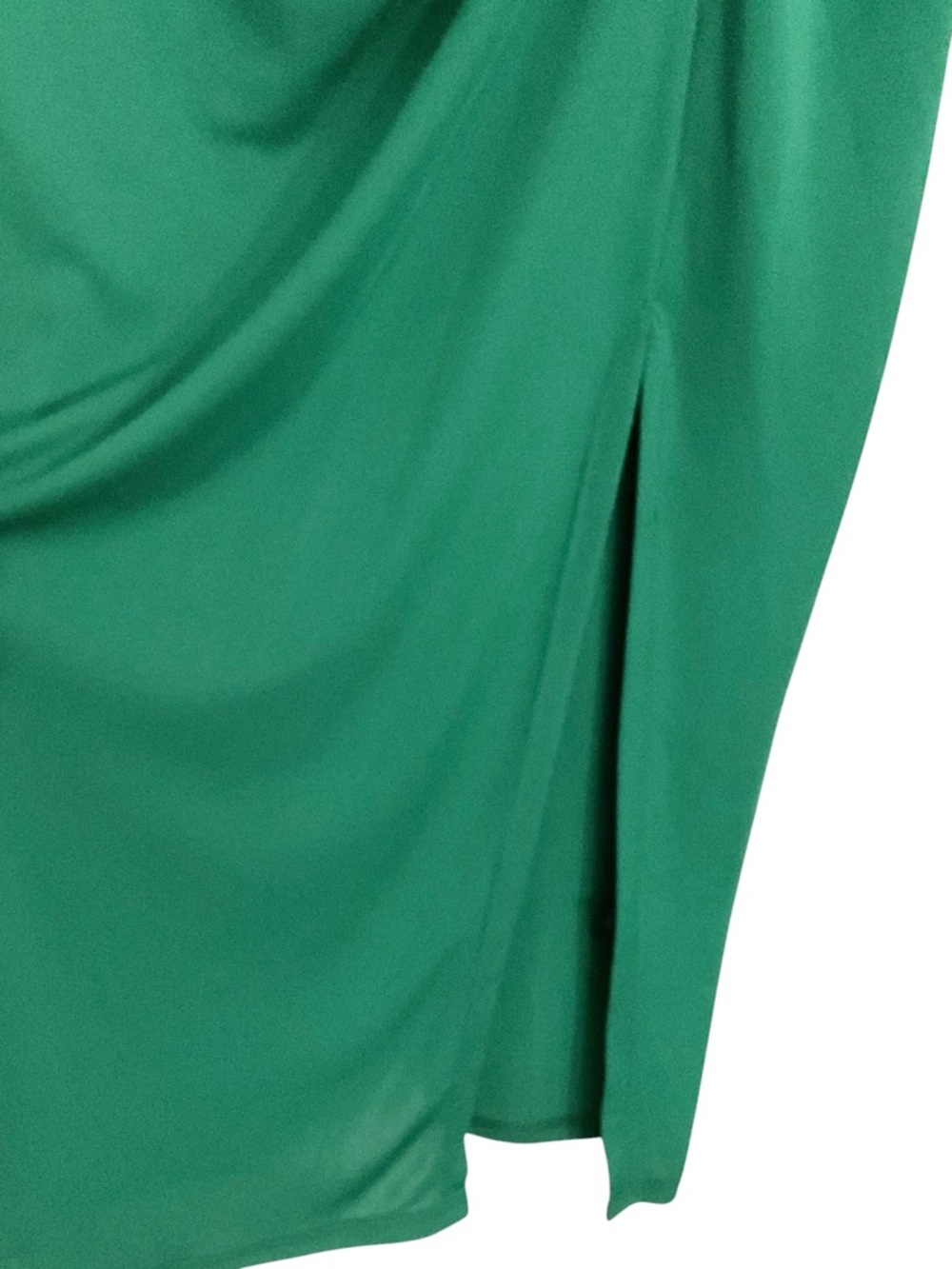 Ro & Zo Emerald Green Dress w/ Asymmetrical Neckline and Front Ruching Size 18 - Picture 6 of 7